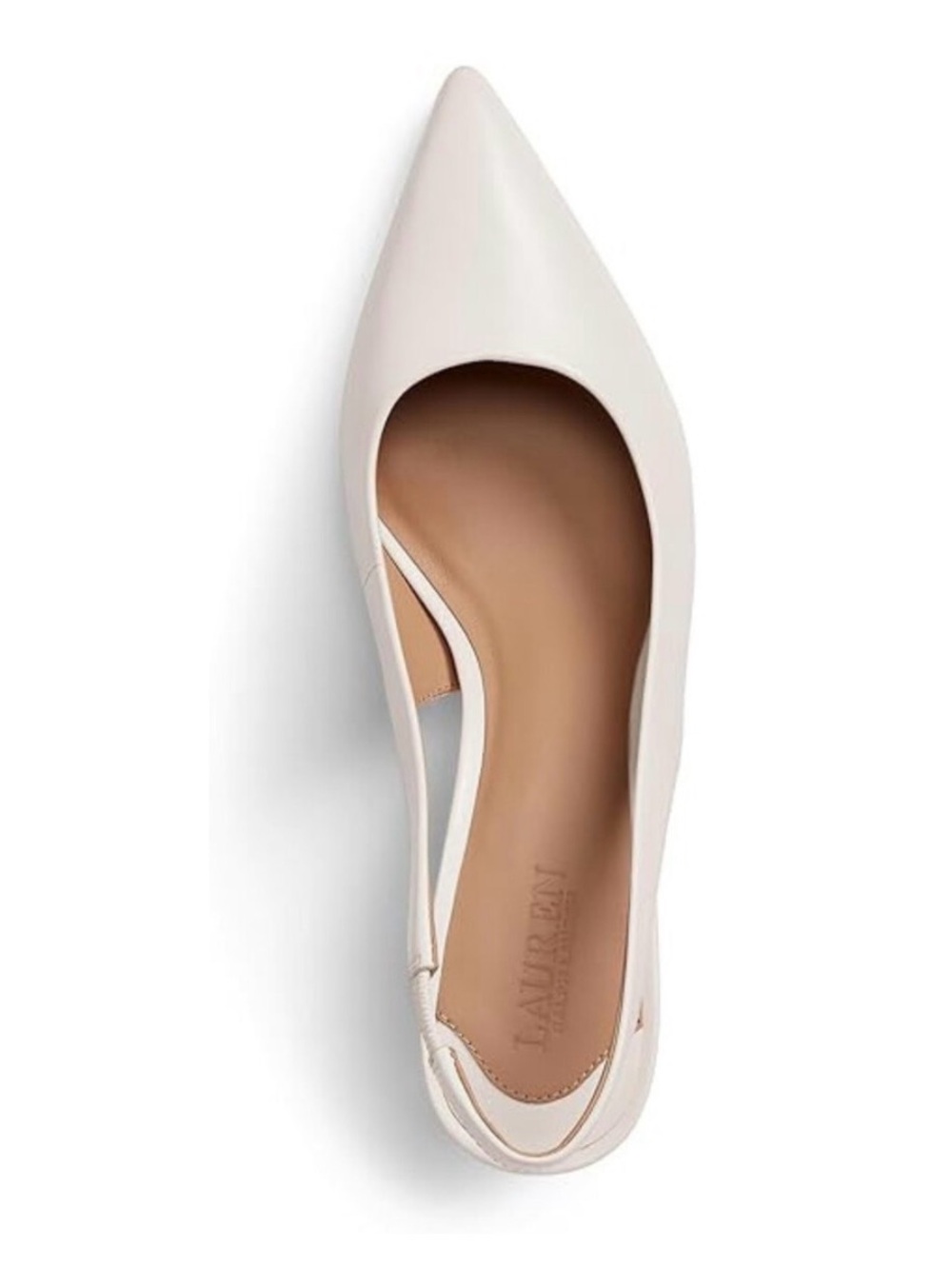 Ralph Lauren Pointed Toe Slingback Pump - White